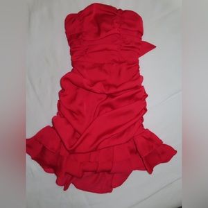 Red Strapless Mini Dress